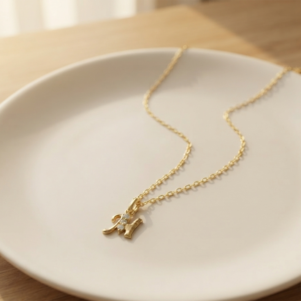 The99Jewel Beautiful Initial M Pendant Chain for Women Trendy Gold Plated Fashion Jewellery