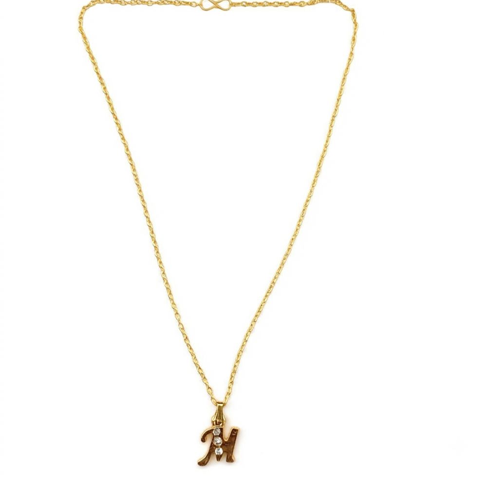 The99Jewel Beautiful Initial M Pendant Chain for Women Trendy Gold Plated Fashion Jewellery