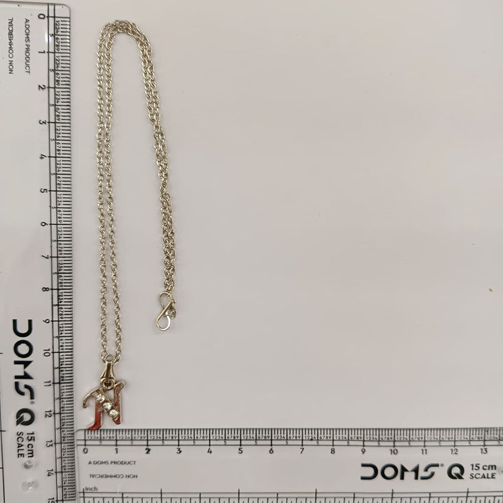 The99Jewel Silver Plated Letter N Initial Chain Pendant with Austrian Stone