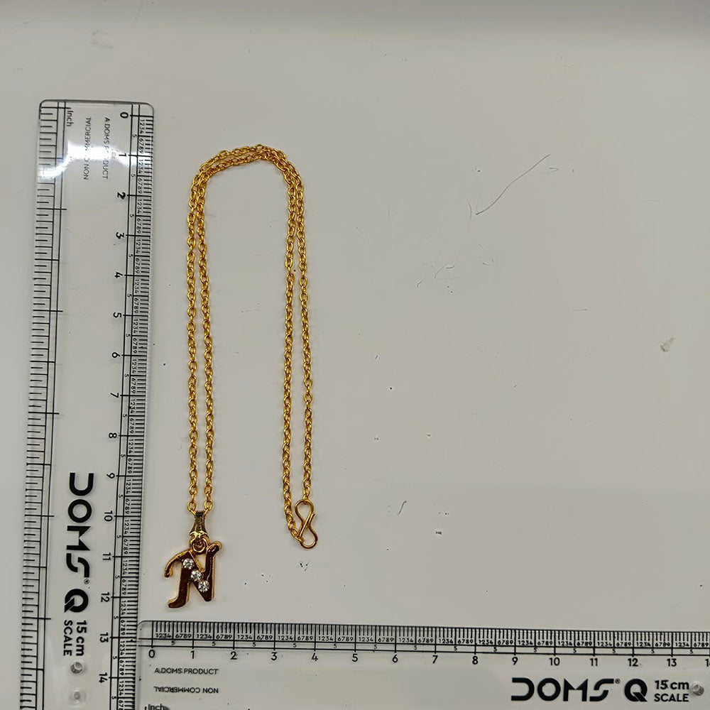The99Jewel Beautiful Initial N Pendant Chain for Women Trendy Gold Plated Fashion Jewellery