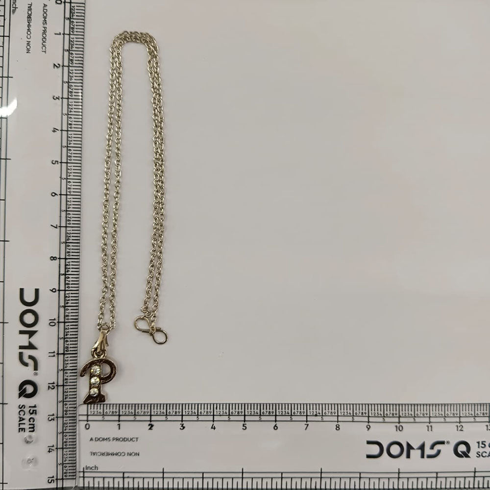 The99Jewel Silver Plated Letter P Initial Chain Pendant with Austrian Stone