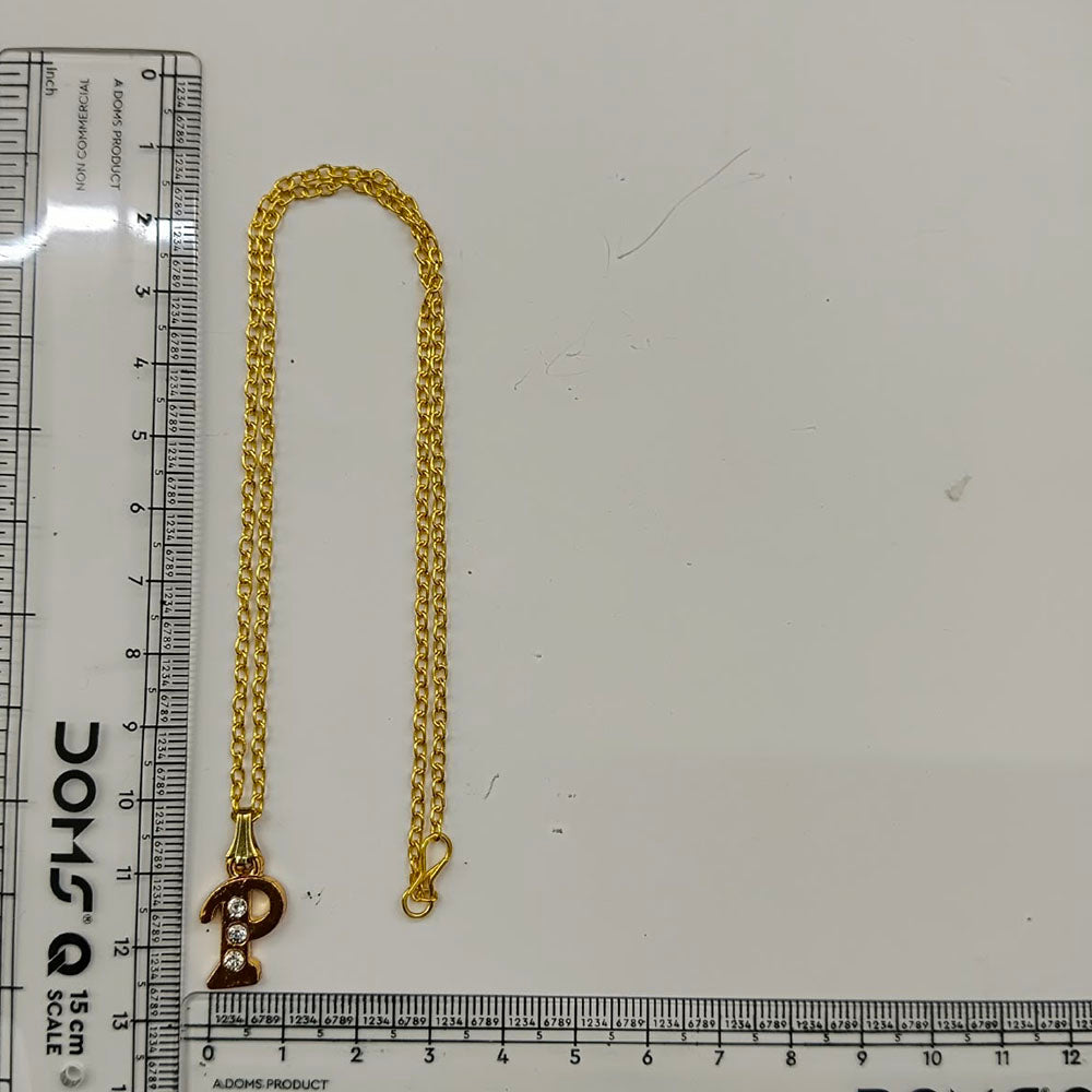 The99Jewel Beautiful Initial P Pendant Chain for Women Trendy Gold Plated Fashion Jewellery