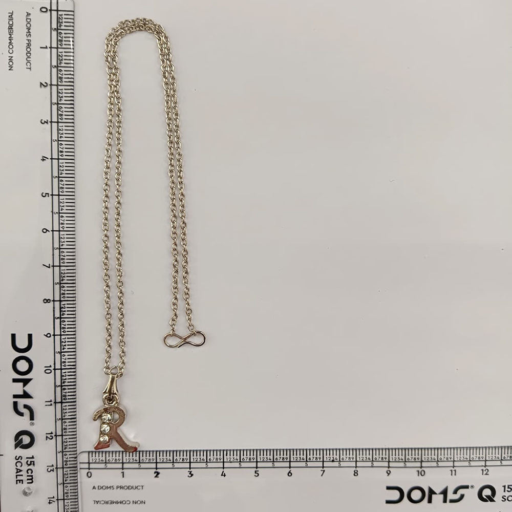 The99Jewel Silver Plated Letter R Initial Chain Pendant with Austrian Stone