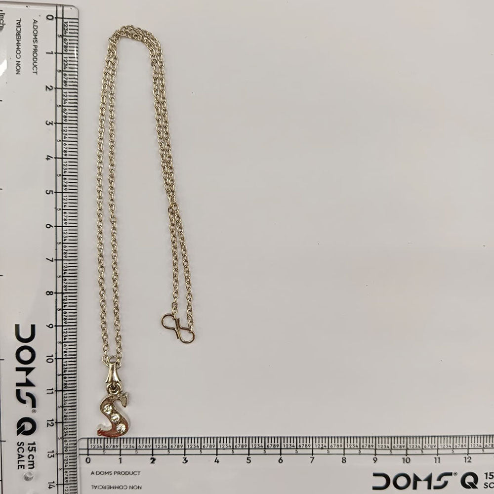 The99Jewel Silver Plated Letter S Initial Chain Pendant with Austrian Stone