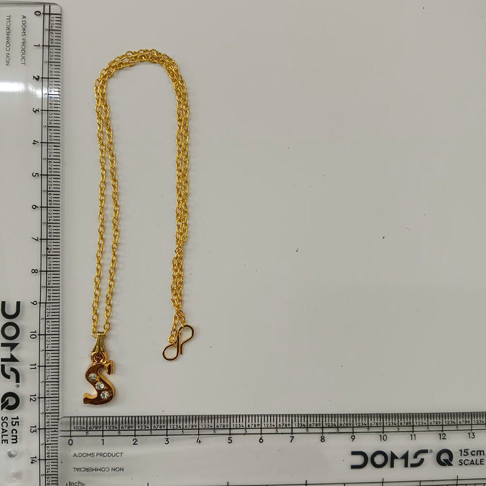 The99Jewel Beautiful Initial S Pendant Chain for Women Trendy Gold Plated Fashion Jewellery