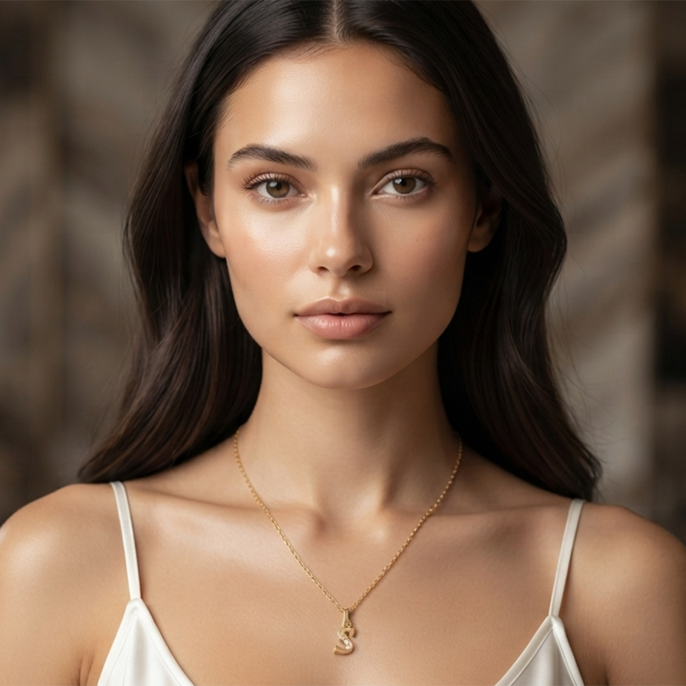 The99Jewel Beautiful Initial S Pendant Chain for Women Trendy Gold Plated Fashion Jewellery