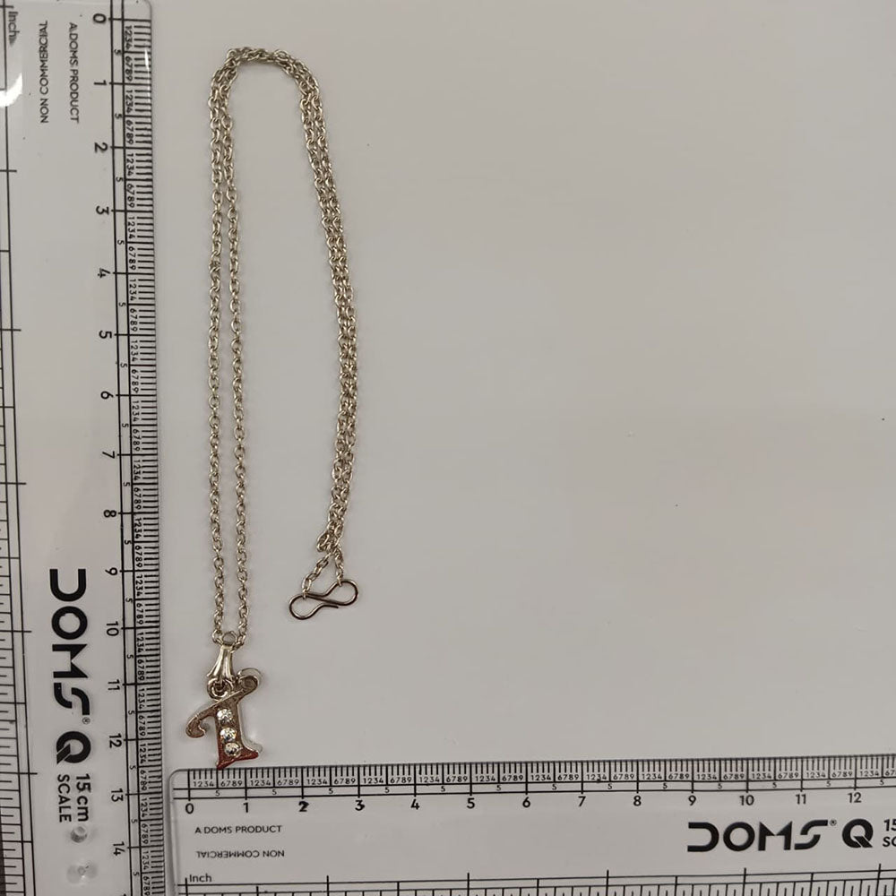 The99Jewel Silver Plated Letter T Initial Chain Pendant with Austrian Stone