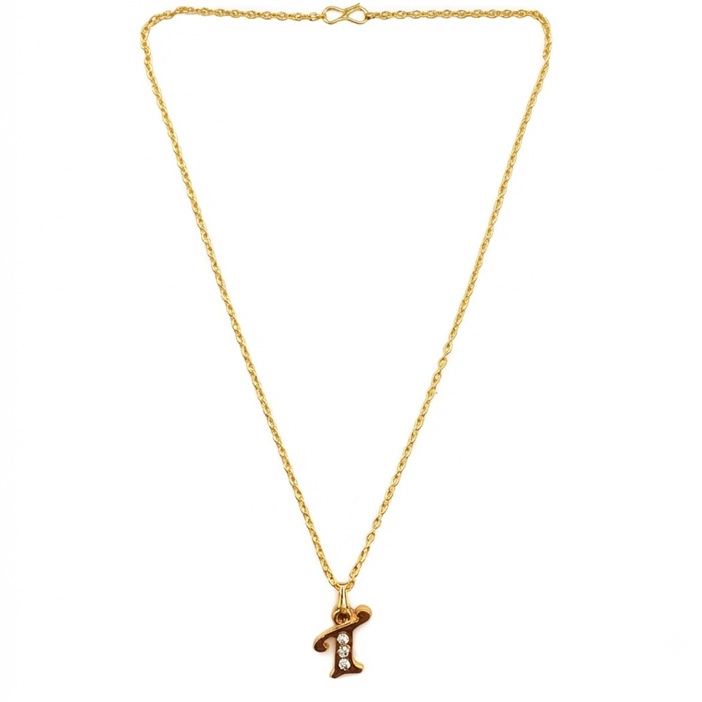 The99Jewel Beautiful Initial T Pendant Chain for Women Trendy Gold Plated Fashion Jewellery