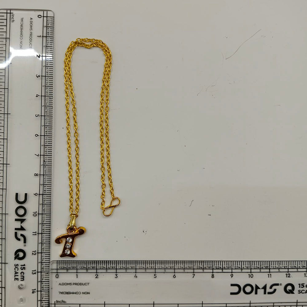 The99Jewel Beautiful Initial T Pendant Chain for Women Trendy Gold Plated Fashion Jewellery