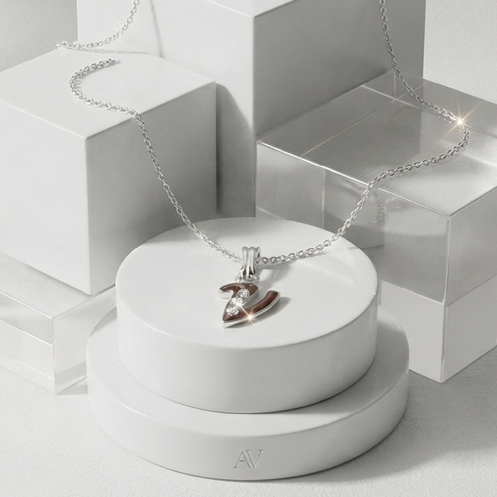 The99Jewel Silver Plated Letter V Initial Chain Pendant with Austrian Stone 