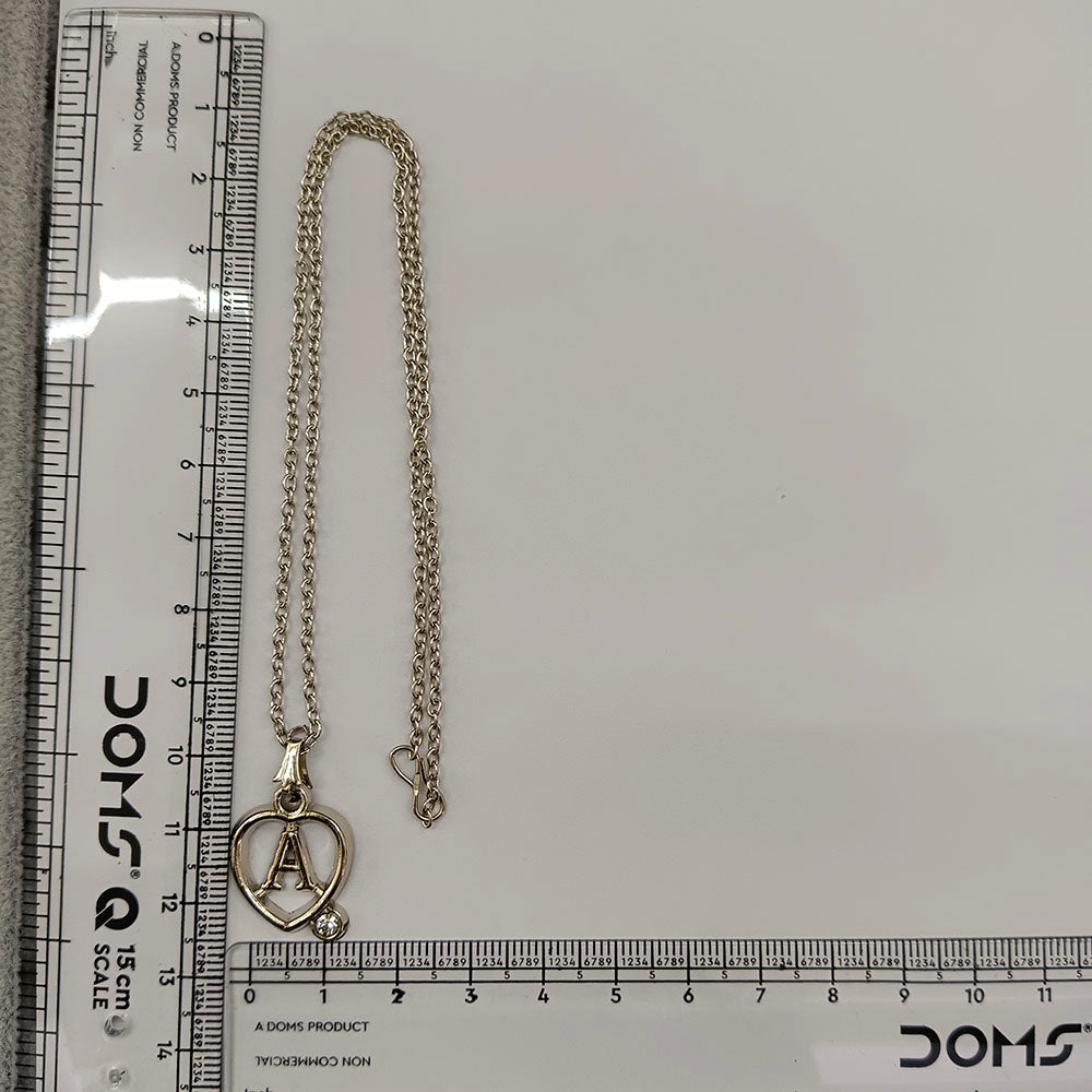 The99Jewel Letter A Initial Chain Pendant with Heart for Men & Women