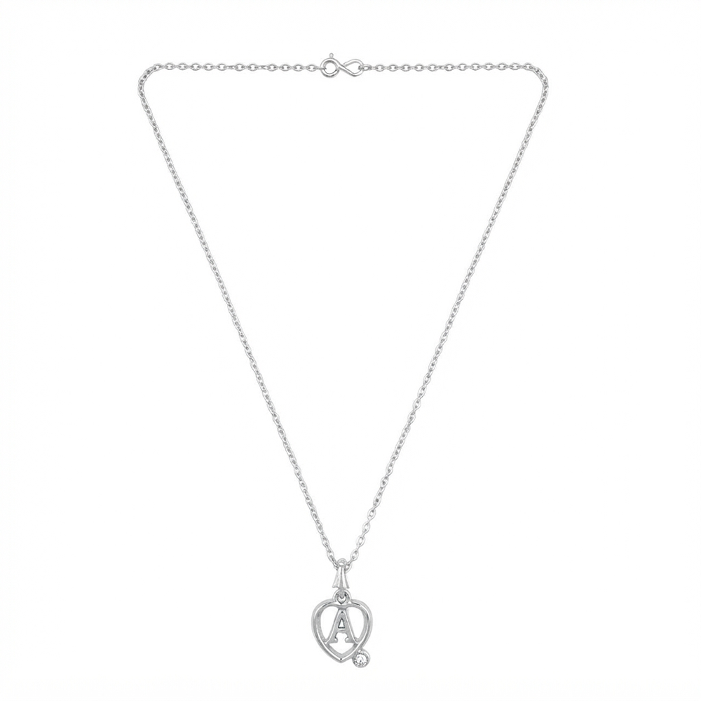 The99Jewel Letter A Initial Chain Pendant with Heart for Men & Women