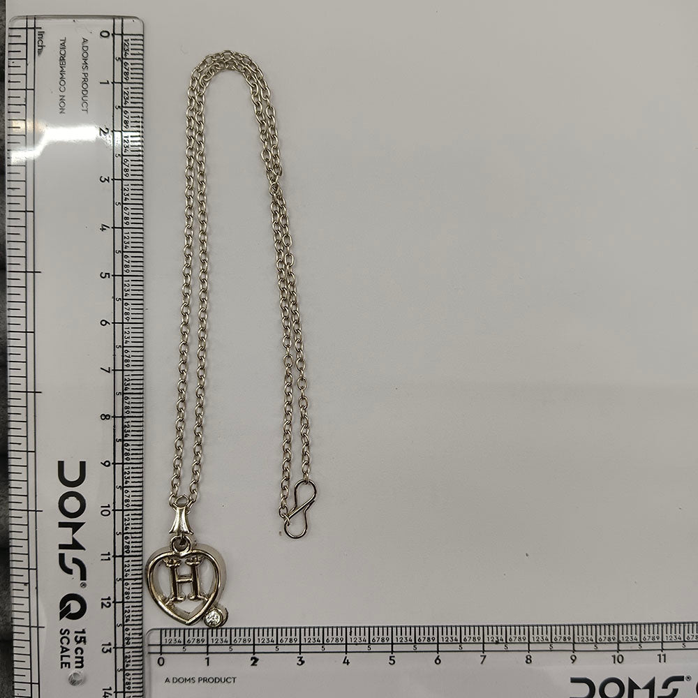 The99Jewel Letter H Initial Chain Pendant with Heart for Men & Women