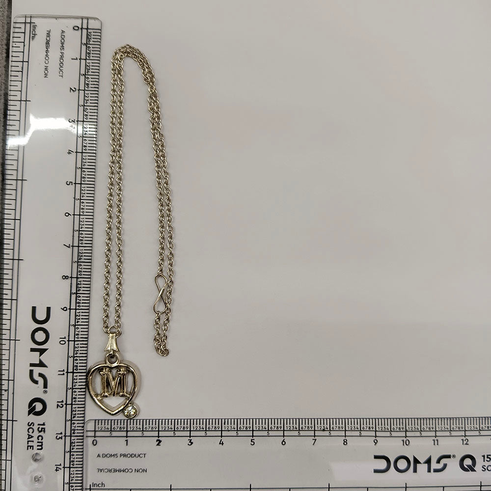 The99Jewel Letter M Initial Chain Pendant with Heart for Men & Women