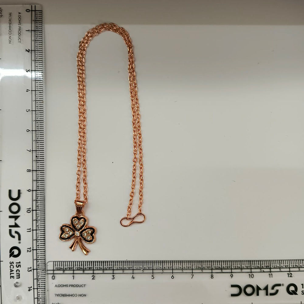 The99Jewel Rose Gold Plated Floral Shape Austrian Stone Pendant Chain for Women