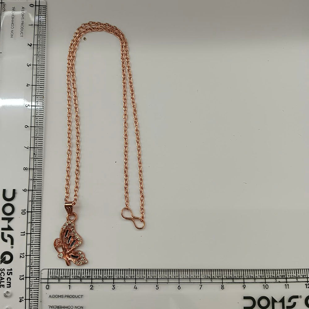 The99Jewel Rose Gold Plated Butterfly Shape Austrian Stone Pendant Chain for Women