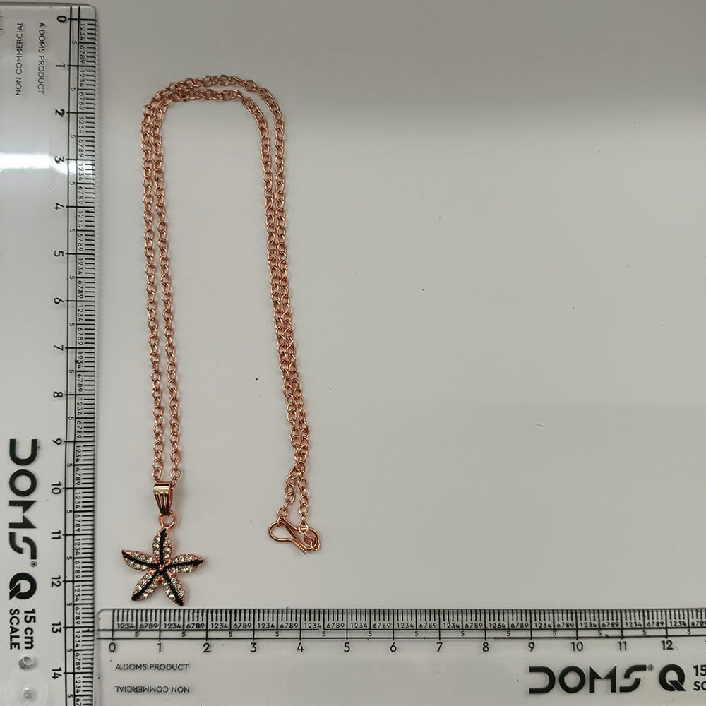 The99Jewel Rose Gold Plated Star Shape Austrian Stone Pendant Chain for Women