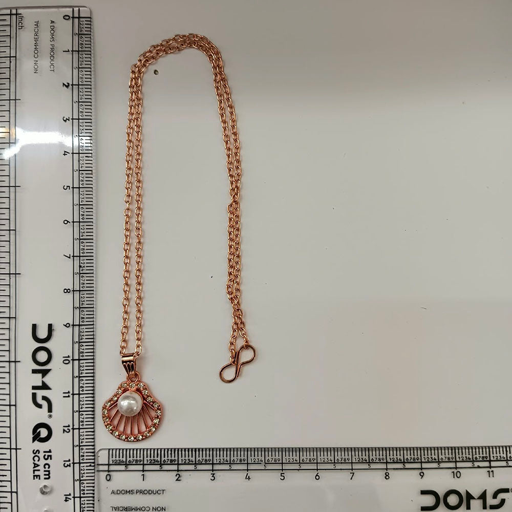 The99Jewel Rose Gold Plated Pearl Austrian Stone Pendant Chain for Women