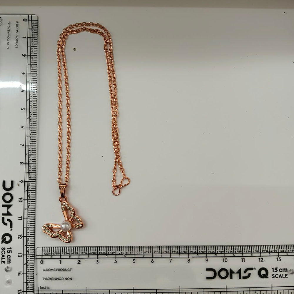 The99Jewel Rose Gold Plated Butterfly Austrian Stone Pendant Chain for Women