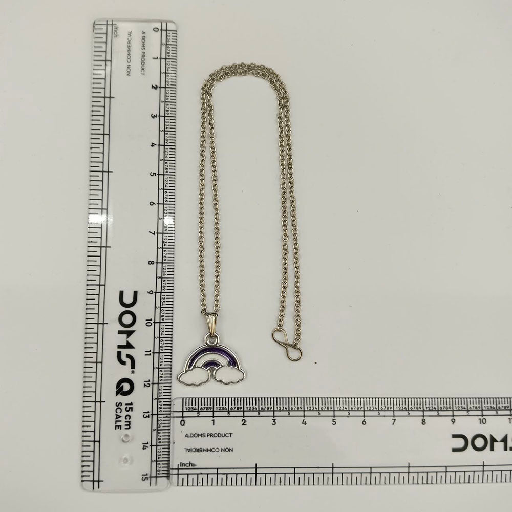 The99Jewel Cute Rainbow Charm Pendant Necklace for Women Trendy Daily Wear Accessory