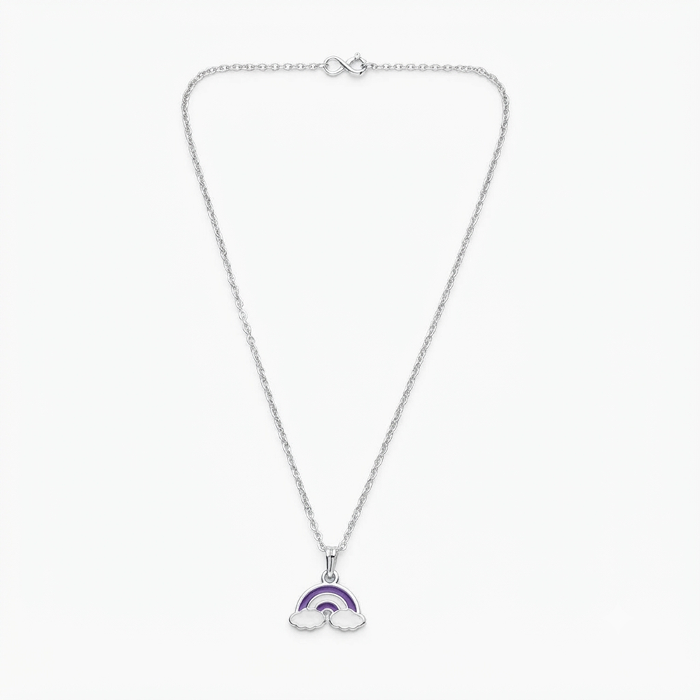 The99Jewel Cute Rainbow Charm Pendant Necklace for Women Trendy Daily Wear Accessory