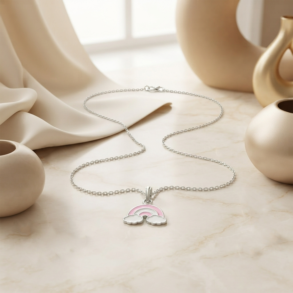 The99Jewel Cute Rainbow Charm Pendant Necklace for Women Trendy Daily Wear Accessory