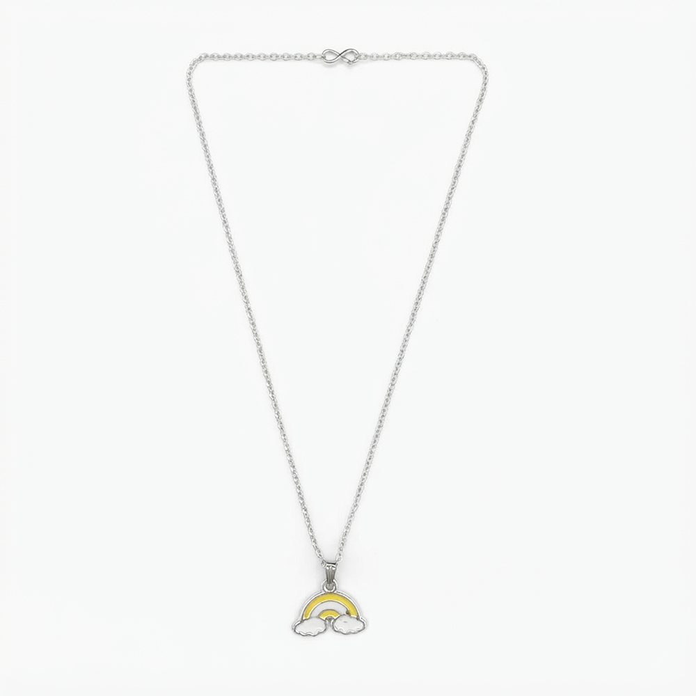 The99Jewel Cute Rainbow Charm Pendant Necklace for Women Trendy Daily Wear Accessory