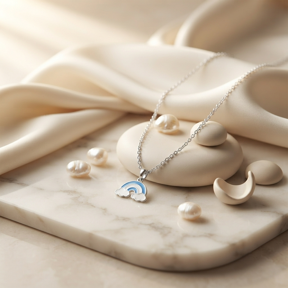 The99Jewel Cute Rainbow Charm Pendant Necklace for Women Trendy Daily Wear Accessory
