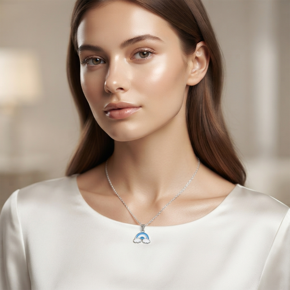 The99Jewel Cute Rainbow Charm Pendant Necklace for Women Trendy Daily Wear Accessory