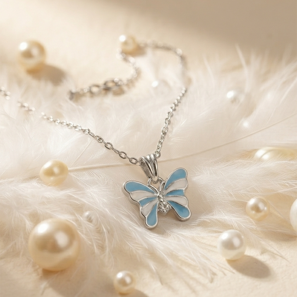 The99Jewel Graceful Butterfly Shape Meenakari Chain Pendant | Designer Jewellery for Women