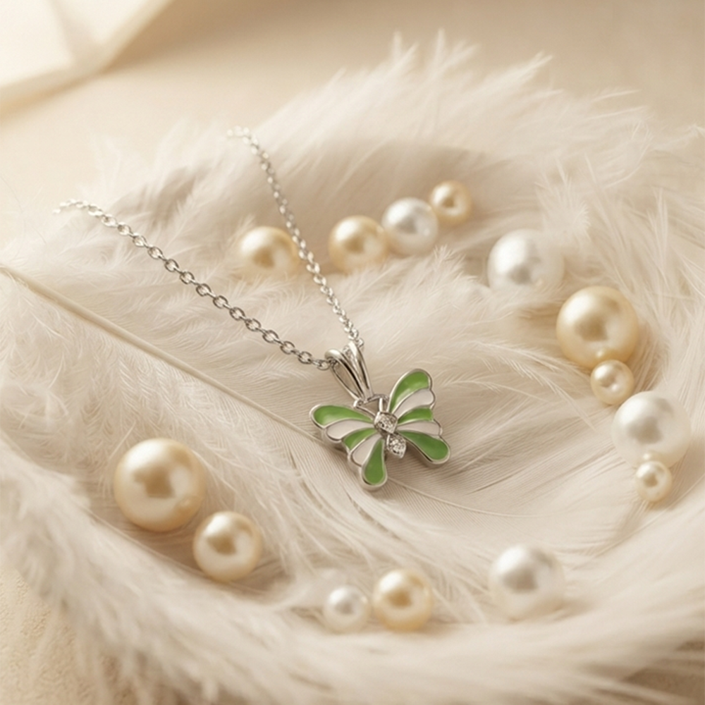 The99Jewel Graceful Butterfly Shape Meenakari Chain Pendant | Designer Jewellery for Women