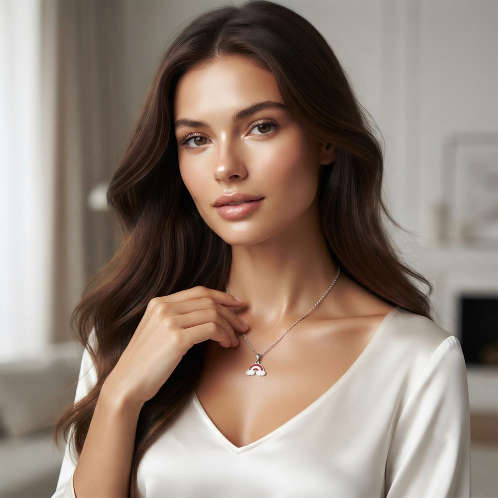 The99Jewel Cute Rainbow Charm Pendant Necklace for Women Trendy Daily Wear Accessory