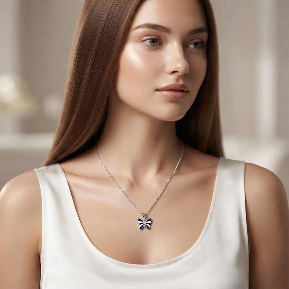 The99Jewel Graceful Butterfly Shape Meenakari Chain Pendant | Designer Jewellery for Women