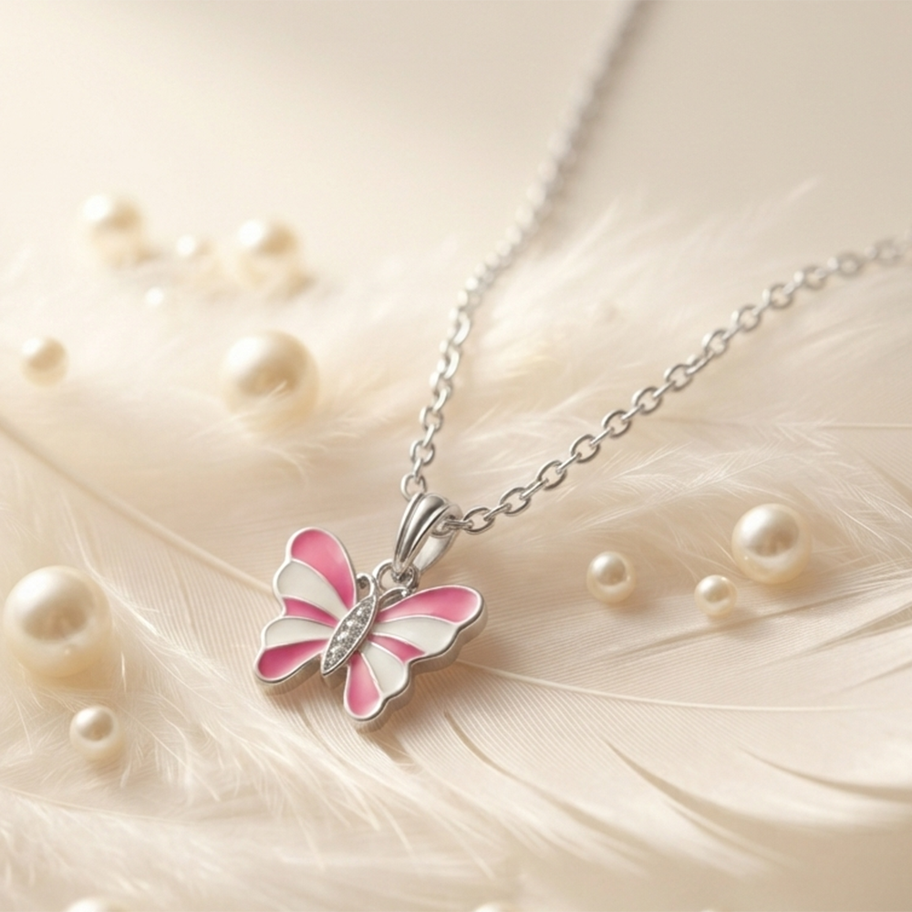 The99Jewel Graceful Butterfly Shape Meenakari Chain Pendant | Designer Jewellery for Women