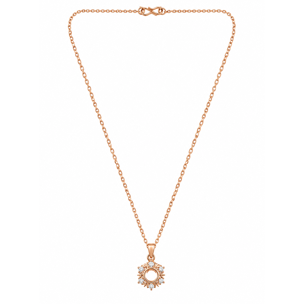 The99Jewel Stylish Rose Gold Plated American Diamond Pendant Necklace