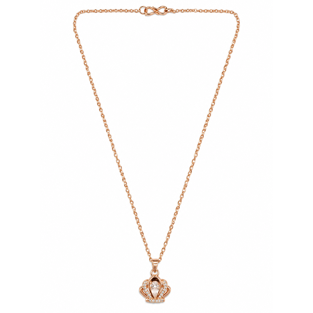 The99Jewel Stylish Rose Gold Plated American Diamond Pendant Necklace