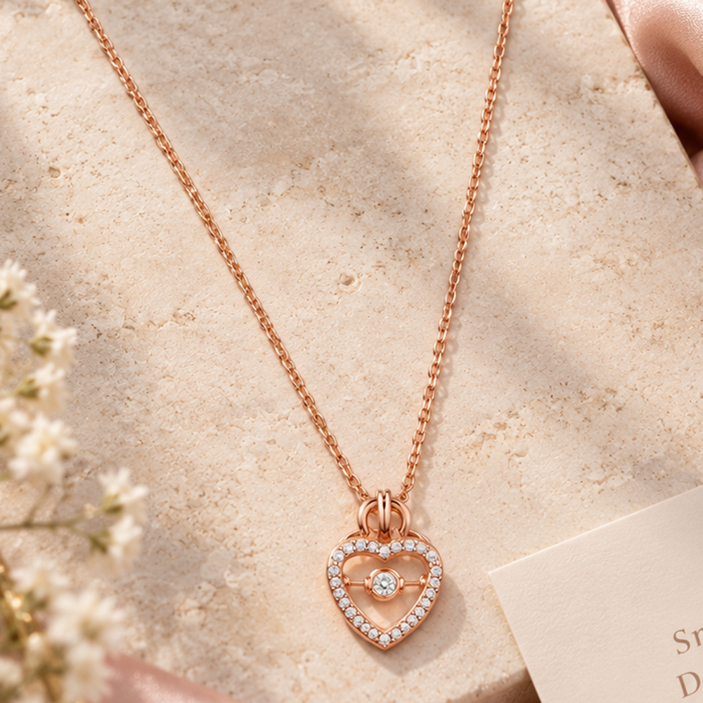 The99Jewel Trendy Rose Gold American Diamond Pendant Chain for Women