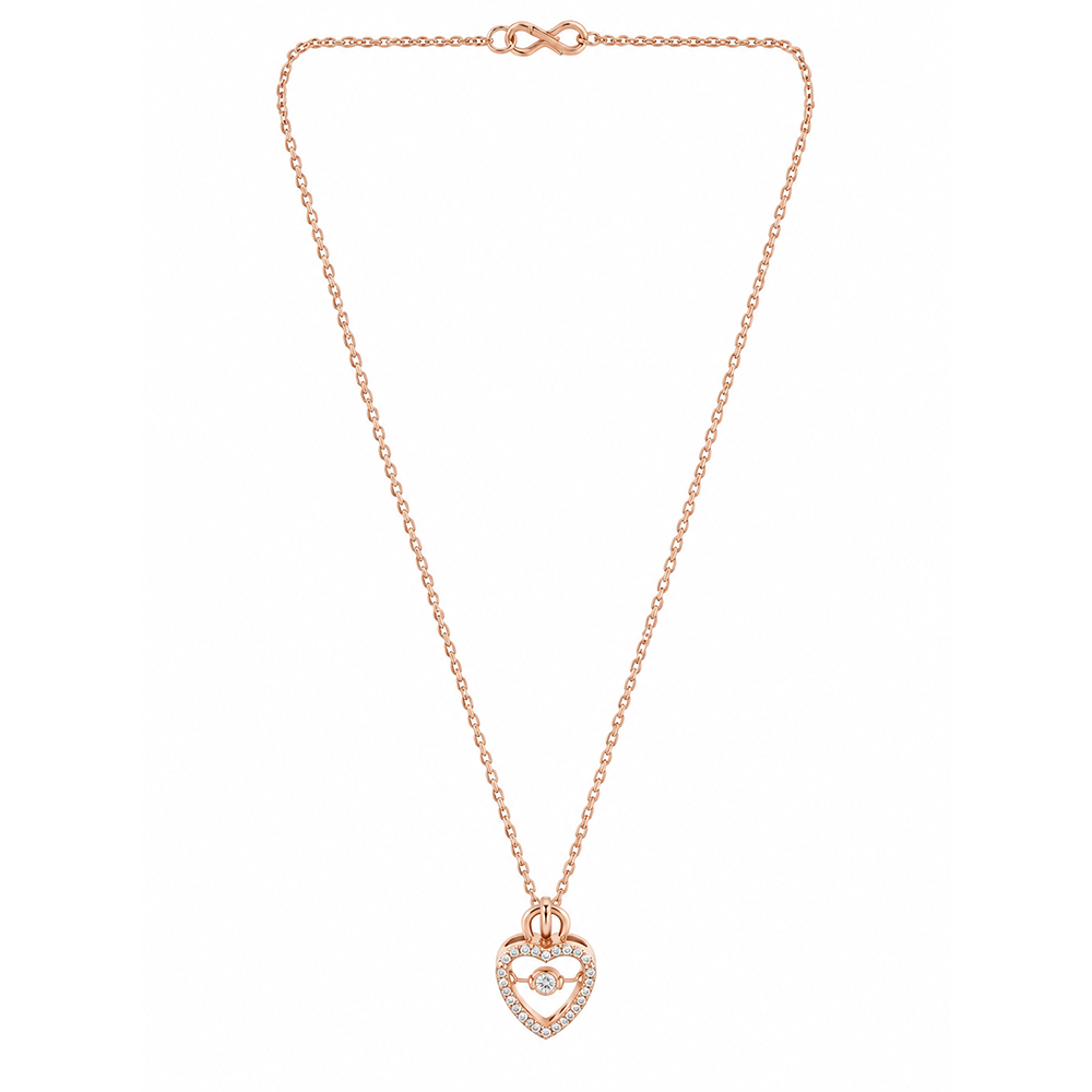 The99Jewel Trendy Rose Gold American Diamond Pendant Chain for Women