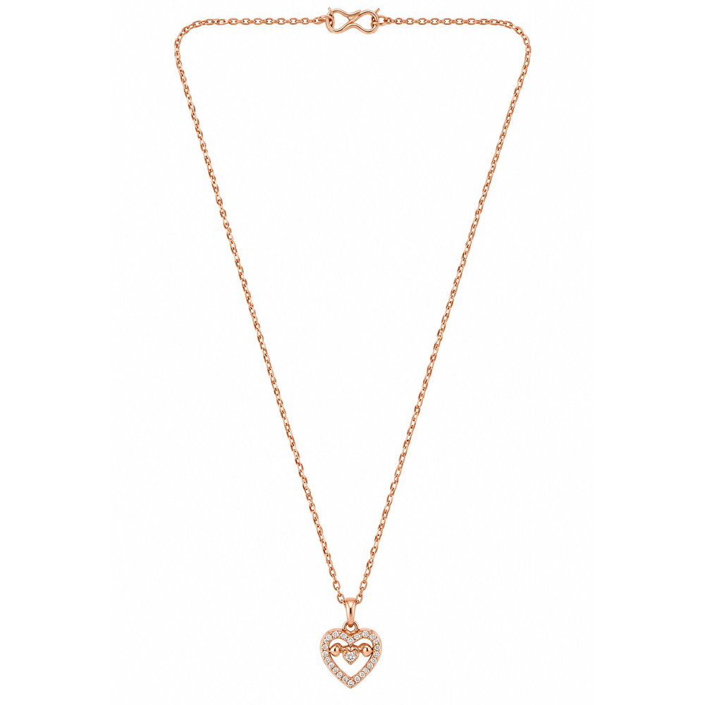 The99Jewel Trendy Rose Gold American Diamond Pendant Chain for Women