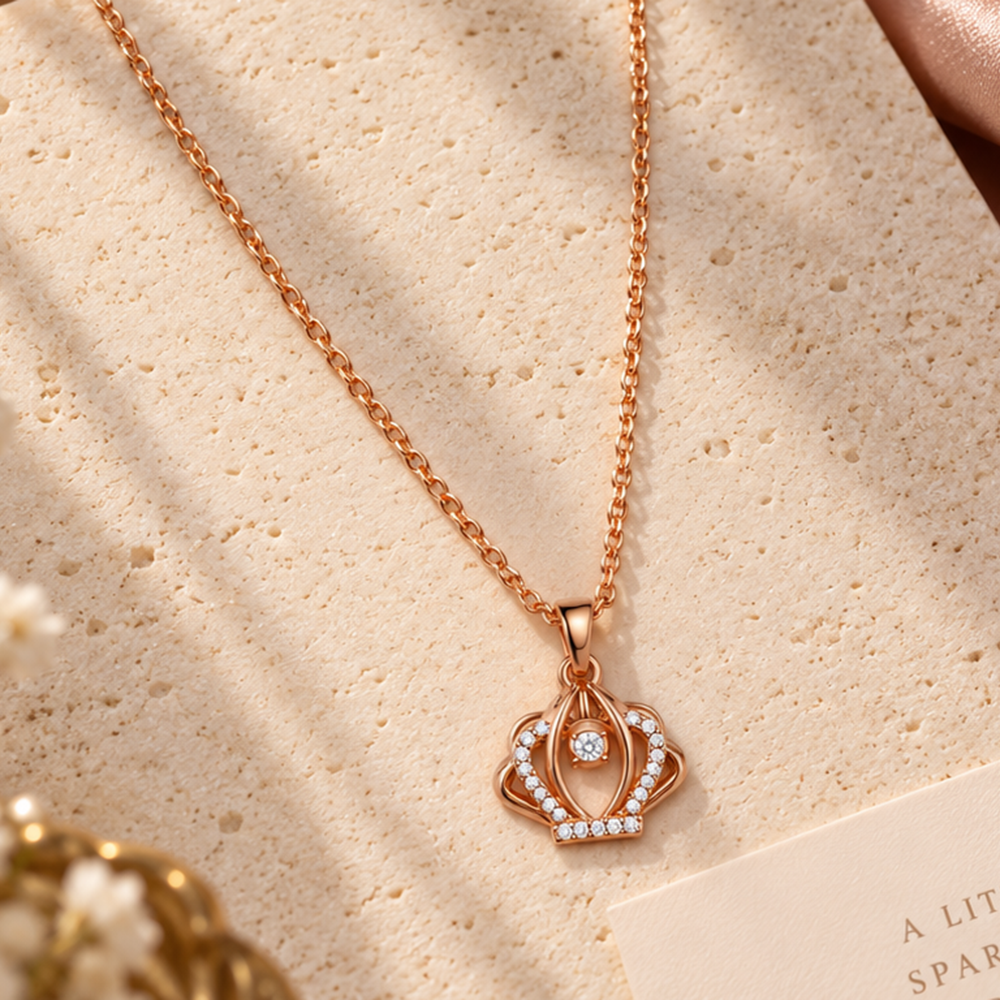 The99Jewel Trendy Rose Gold American Diamond Pendant Chain for Women
