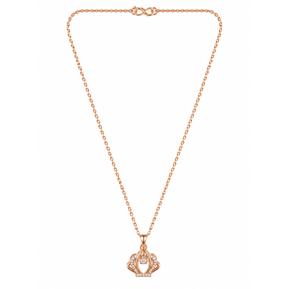 The99Jewel Trendy Rose Gold American Diamond Pendant Chain for Women