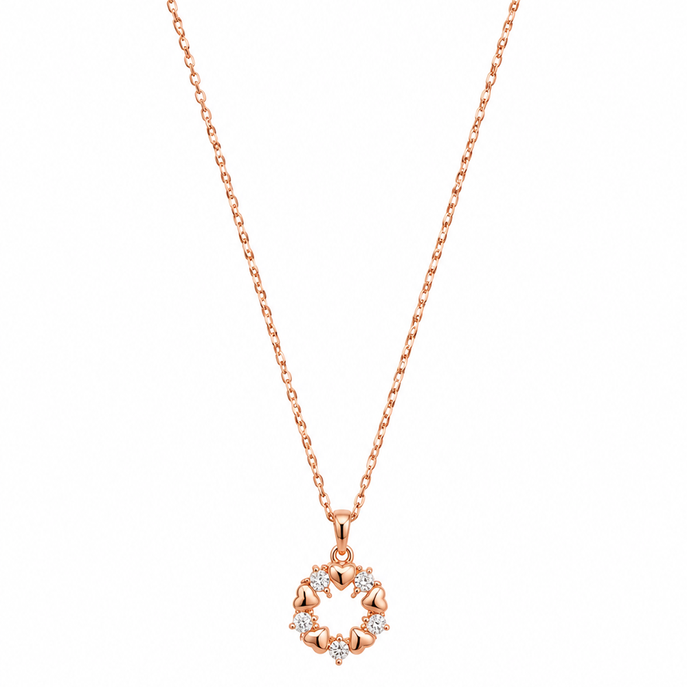 The99Jewel Trendy Rose Gold American Diamond Pendant Chain for Women