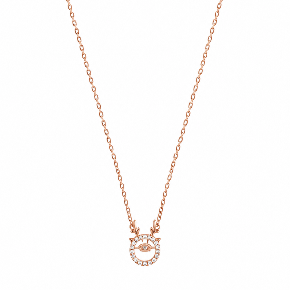 The99Jewel Chic American Diamond Rose Gold Plated Chain Necklace