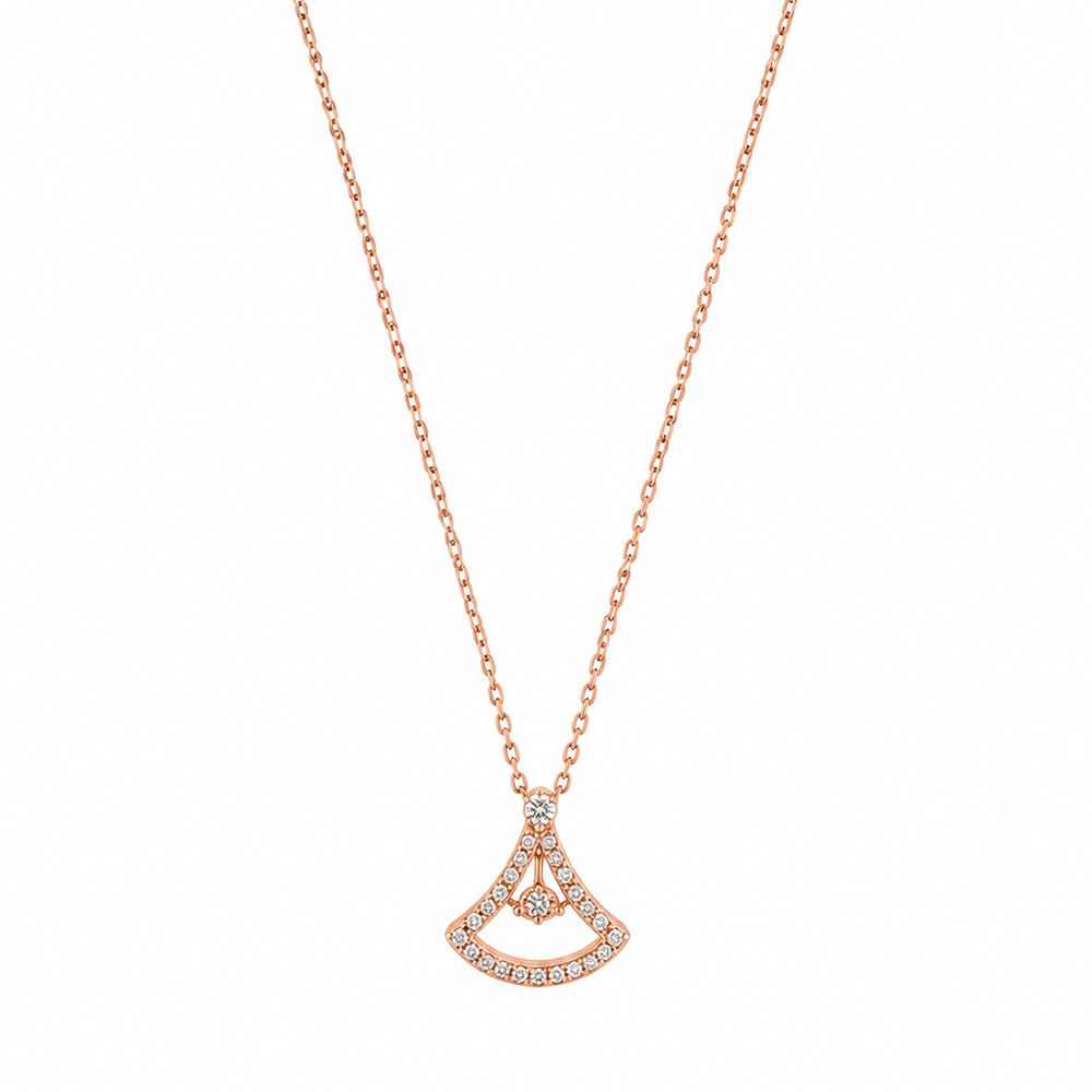 The99Jewel Chic American Diamond Rose Gold Plated Chain Necklace