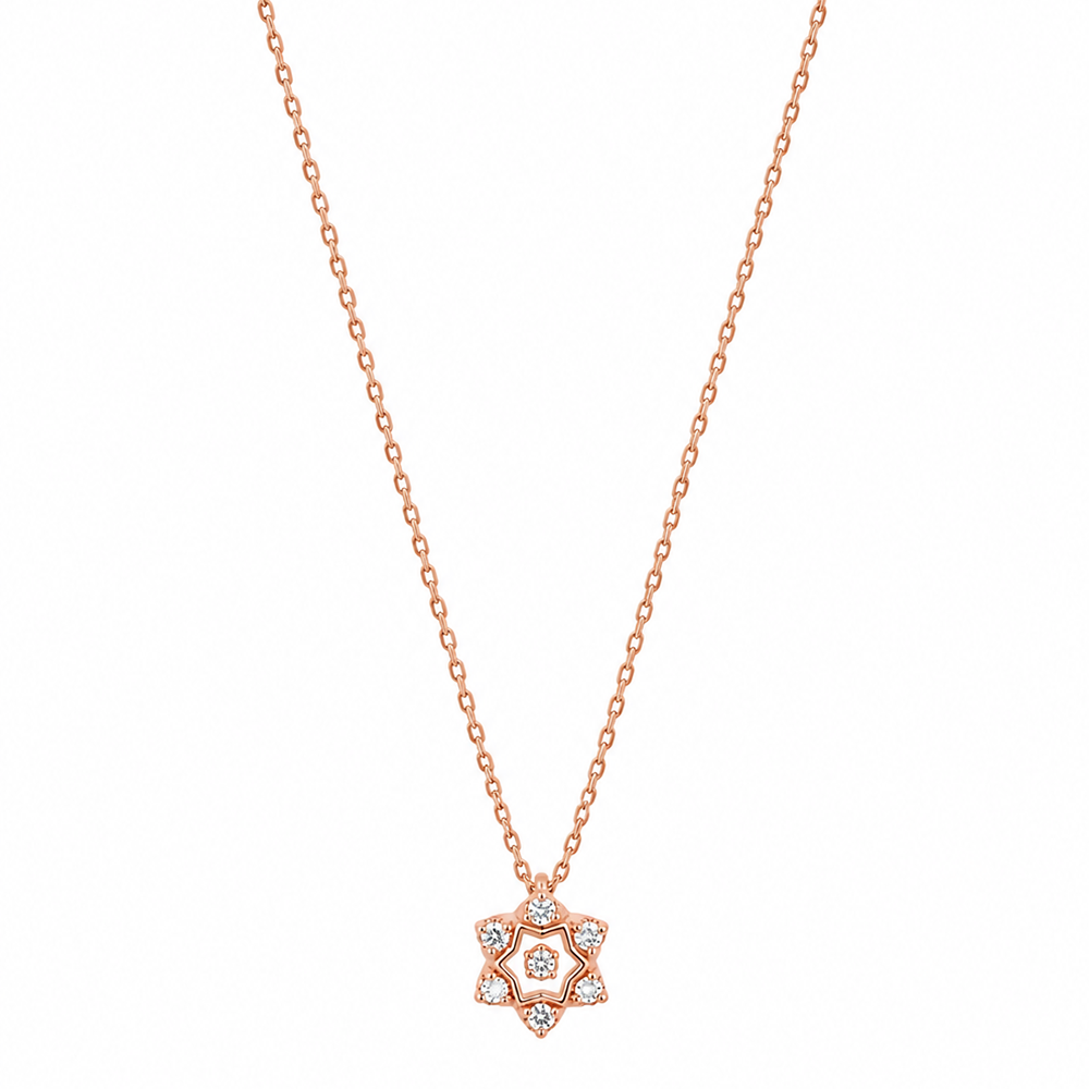 The99Jewel Chic American Diamond Rose Gold Plated Chain Necklace