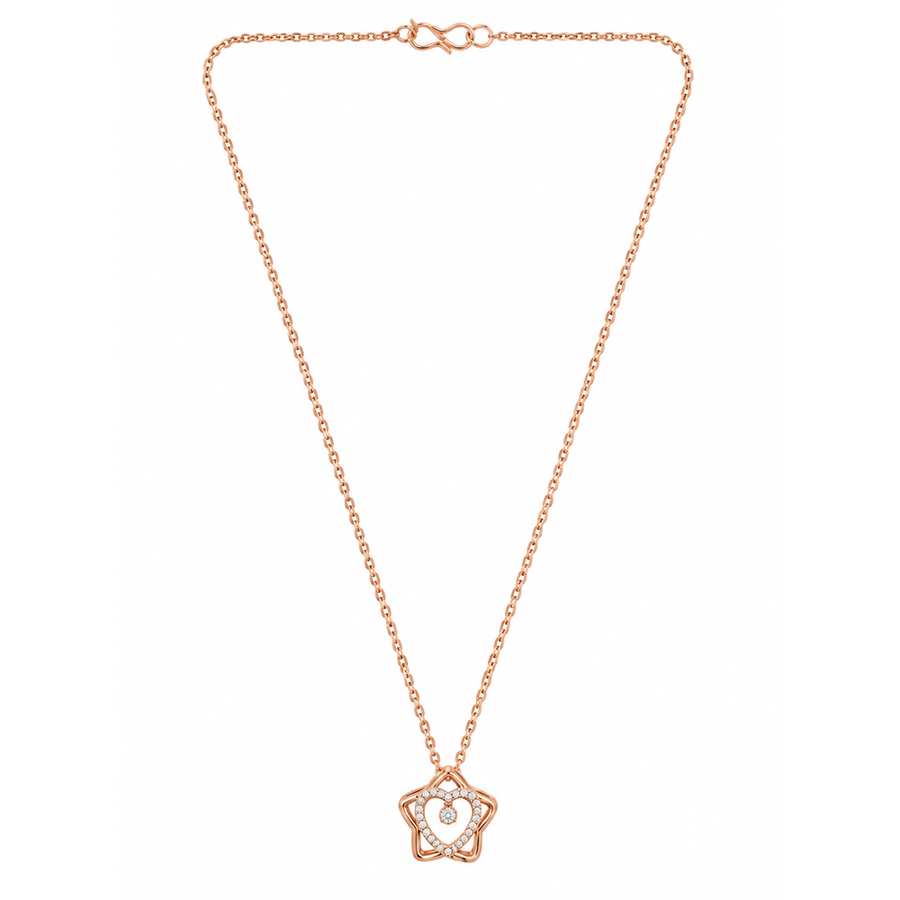The99Jewel Chic American Diamond Rose Gold Plated Chain Necklace