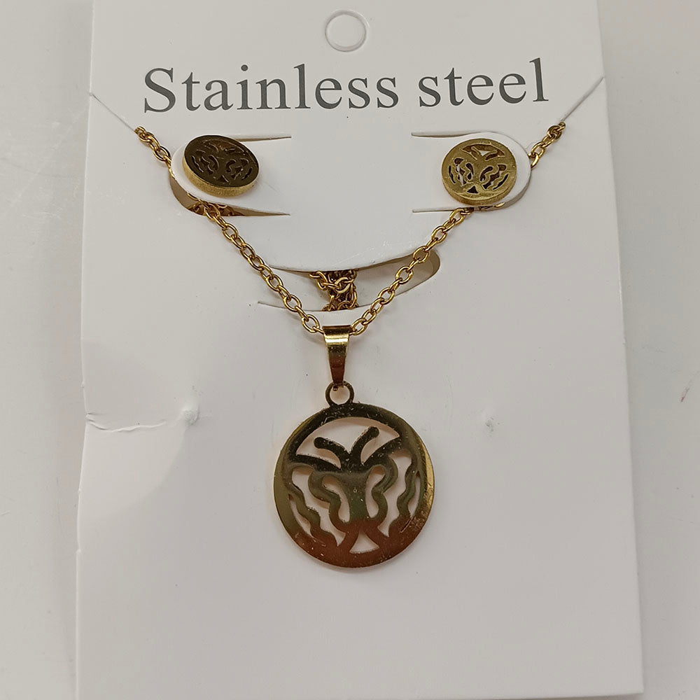 The99Jewel Minimal Anti Tarnish Butterfly Pendant Chain Necklace & Earrings Set for Women