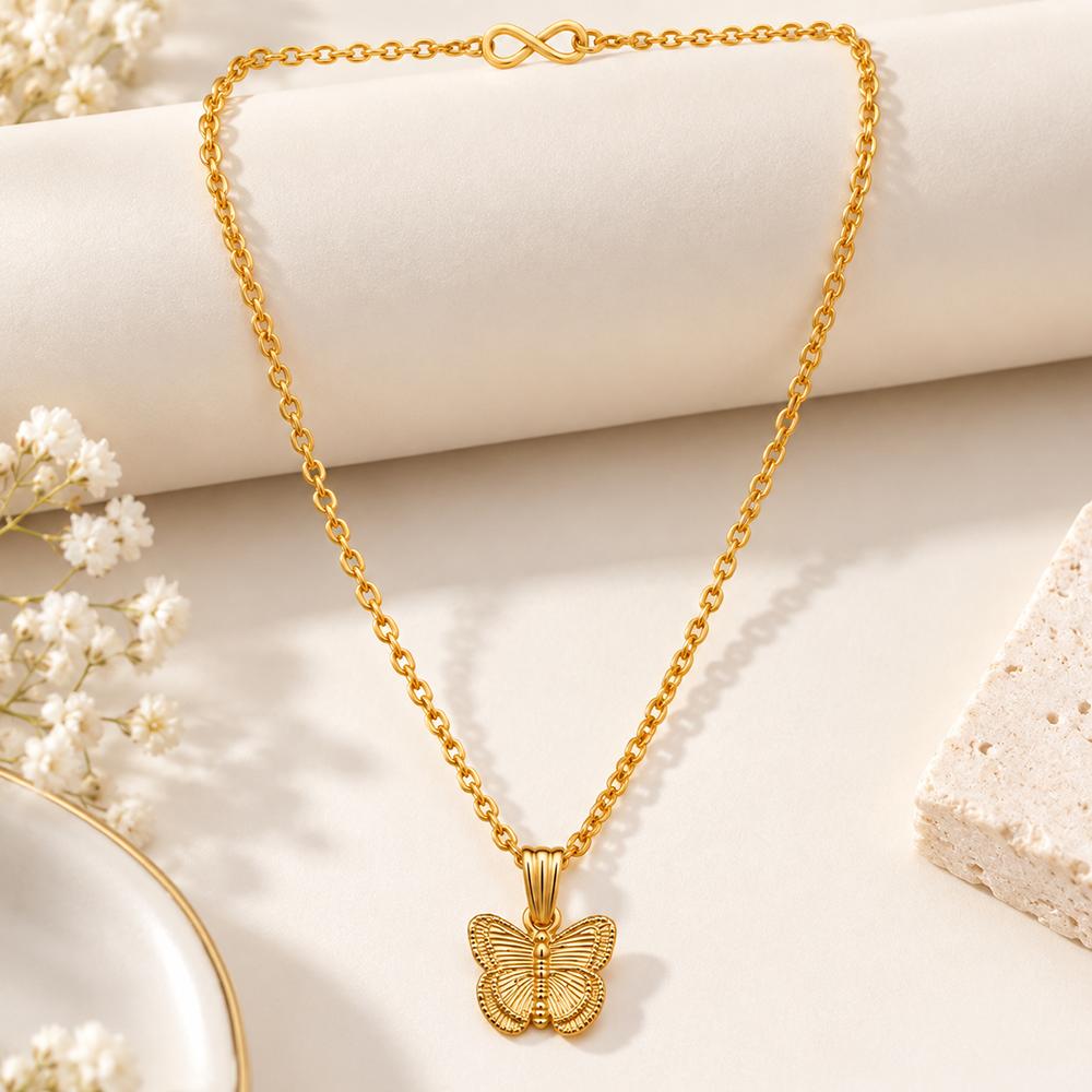 The99Jewel Dazzling Austrian Stone Gold Plated Butterfly Chain Pendant for Women