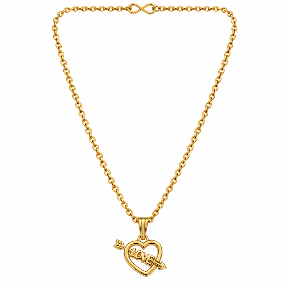 The99Jewel Dazzling Austrian Stone Gold Plated Heart Chain Pendant for Women