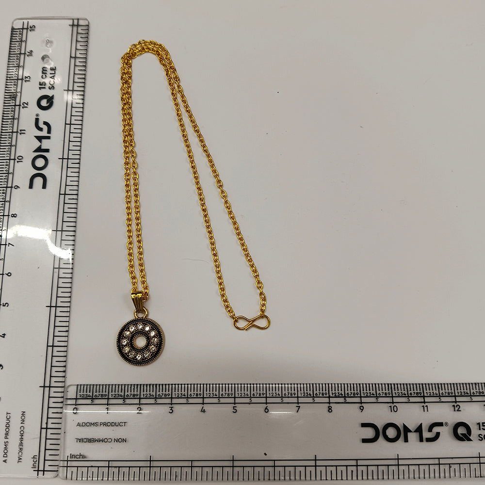 The99Jewel Dazzling Austrian Stone Gold Plated Circle Chain Pendant for Women